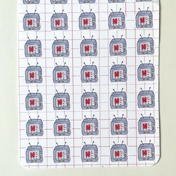 🏷️ handmade by me mini TV sticker sheet for bullet journal weatherproof - Picture 5 of 5